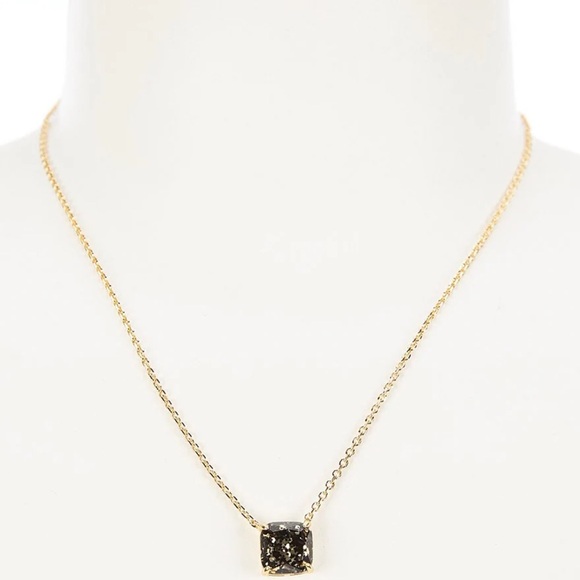 ♠️Kate Spade New York gold-tone square glitter stone mini pendant necklace - Picture 1 of 10